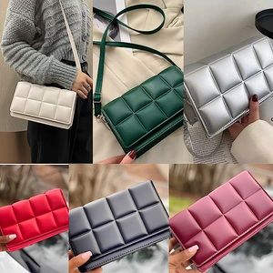 Quilted Leather Crossbody Shoulder Bag Purse Handbag